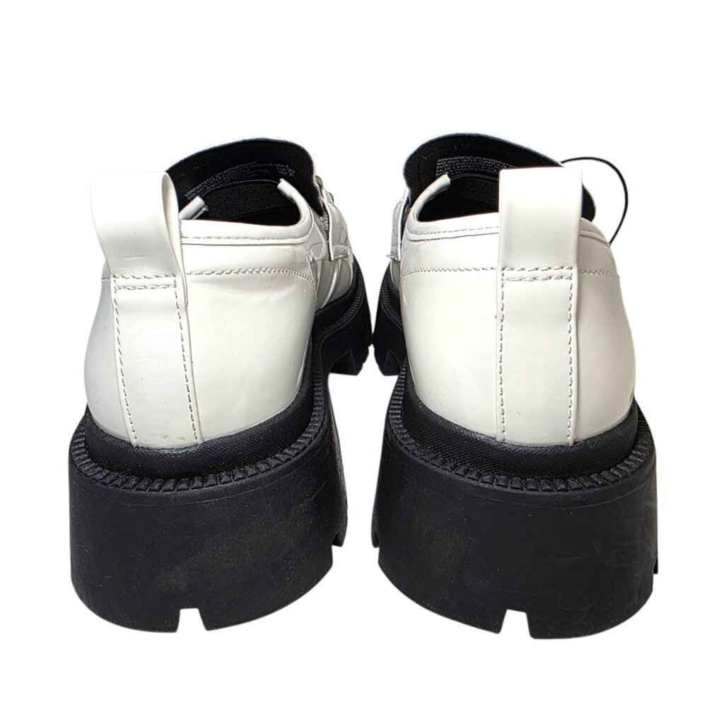 Madden NYC Platform Penny Lug Sole Loafers Women's Size 7.5 Glossy White Shoes - Picture 7 of 8